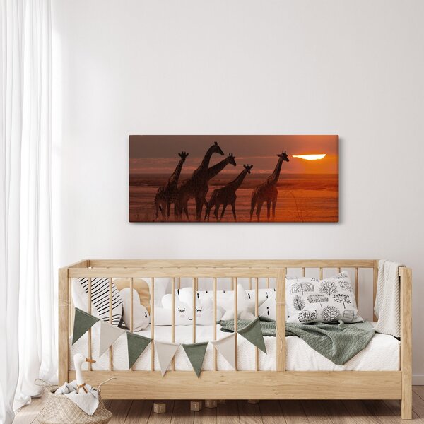 Slika - Žirafe u afričkoj savani (120x50 cm)