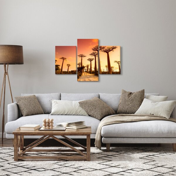 Slika - Zalazak sunca u Aleji baobaba (90x60 cm)