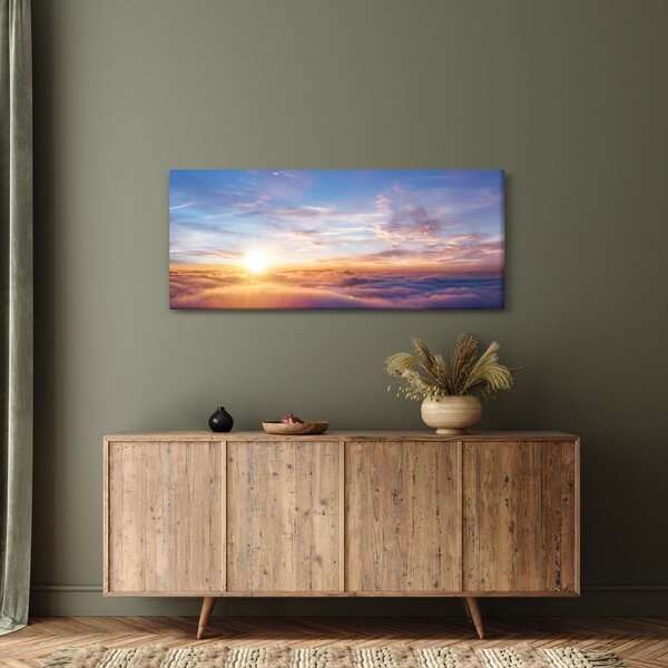 Slika - Zalazak sunca iznad oblaka (120x50 cm)