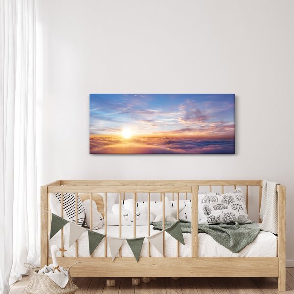 Slika - Zalazak sunca iznad oblaka (120x50 cm)