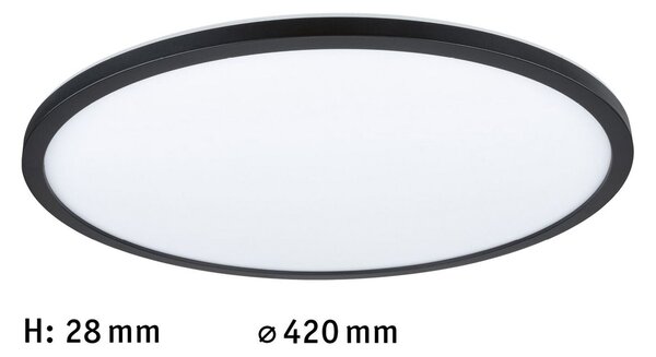 Paulmann Atria Shine LED panel, 3-stepeno prigušivanje, crna, 830, Ø42 cm, prigušiva, Crno, Dnevni boravak/blagovaonica, Plastika