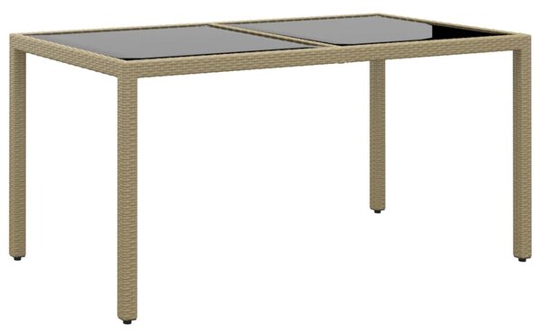 VidaXL Vrtni stol 150 x 90 x 75 cm od kaljenog stakla i poliratana bež