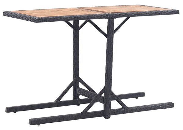 VidaXL Vrtni stol crni od masivnog bagremovog drva i poliratan