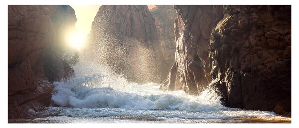 Slika - Stijene i valovi oceana (120x50 cm)