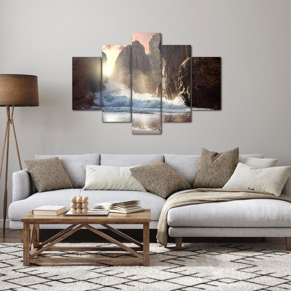Slika - Stijene i valovi oceana (150x105 cm)