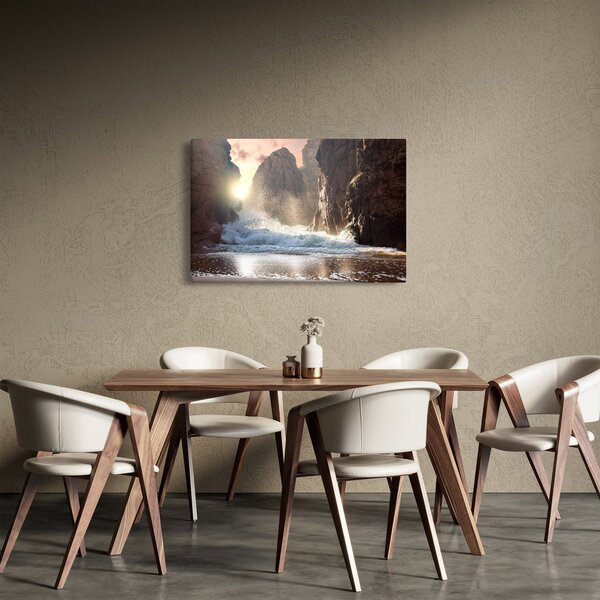 Slika - Stijene i valovi oceana (90x60 cm)