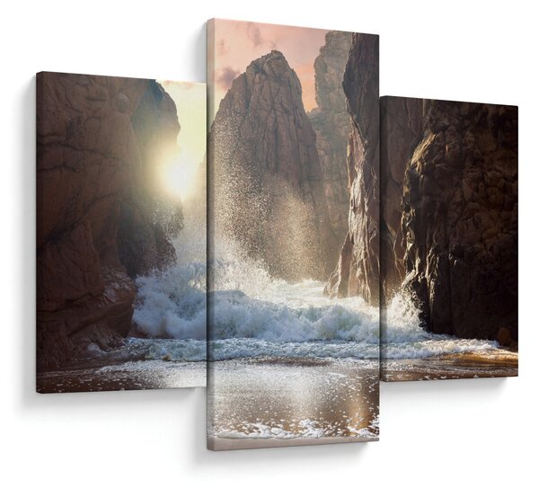 Slika - Stijene i valovi oceana (90x60 cm)