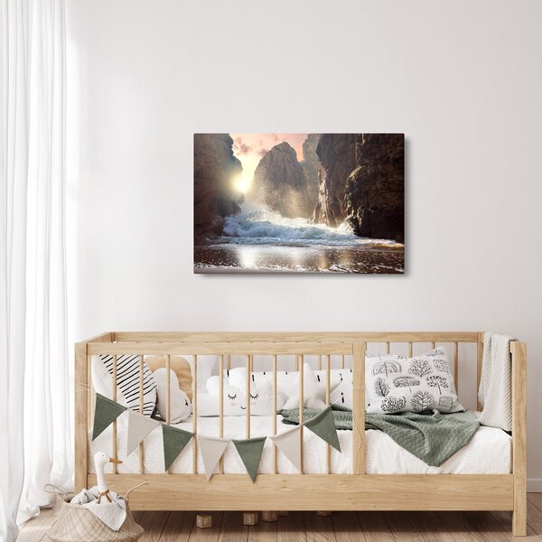 Slika - Stijene i valovi oceana (90x60 cm)