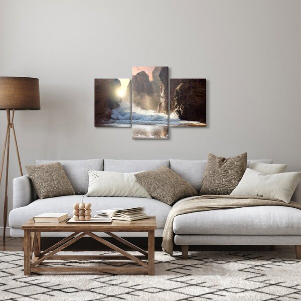 Slika - Stijene i valovi oceana (90x60 cm)