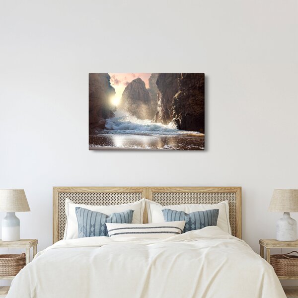Slika - Stijene i valovi oceana (90x60 cm)