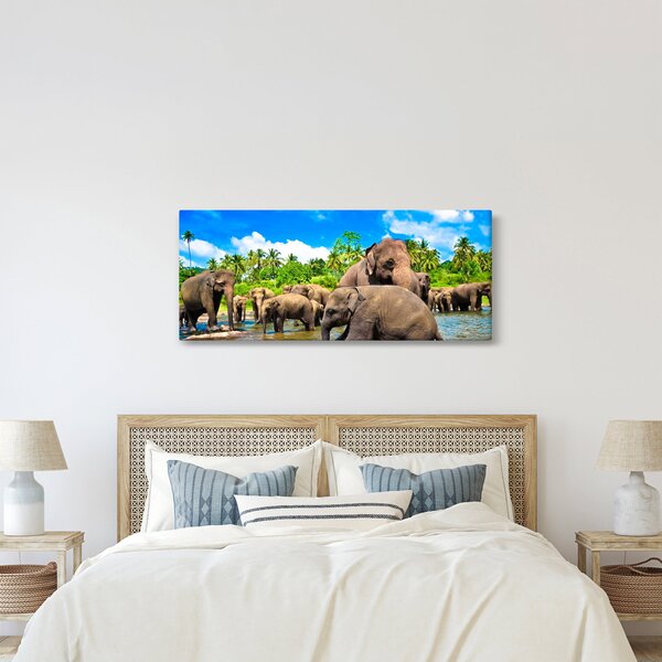 Slika - Slonovi, Šri Lanka (120x50 cm)