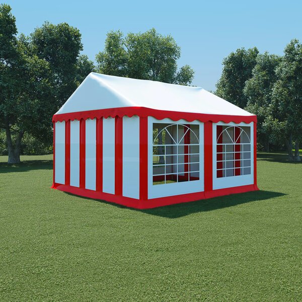 VidaXL Vrtni šator od PVC-a 4 x 4 m crveno-bijeli