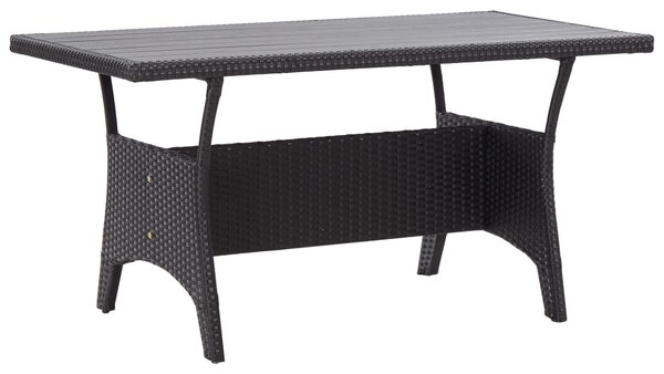 VidaXL Vrtni stol crni 130 x 70 x 66 cm od poliratana