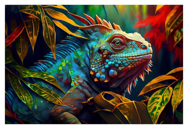 Slika - Šarena iguana (90x60 cm)