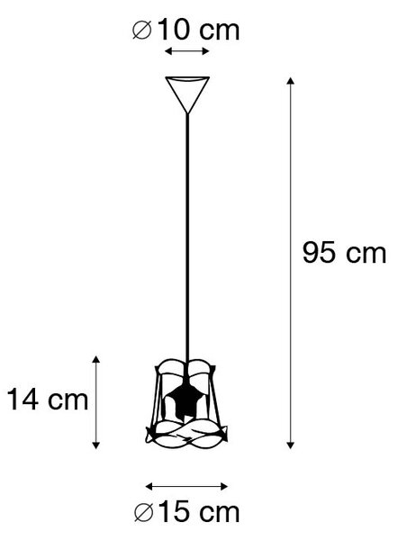 Retro viseća svjetiljka crna 15 cm - Granny Frame