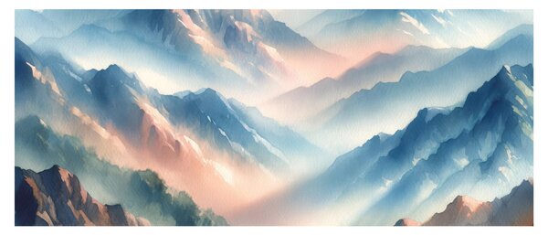 Slika - Akvarel planine (120x50 cm)