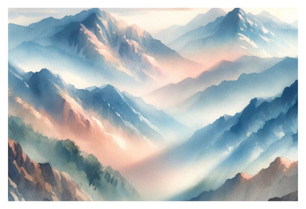 Slika - Akvarel planine (90x60 cm)