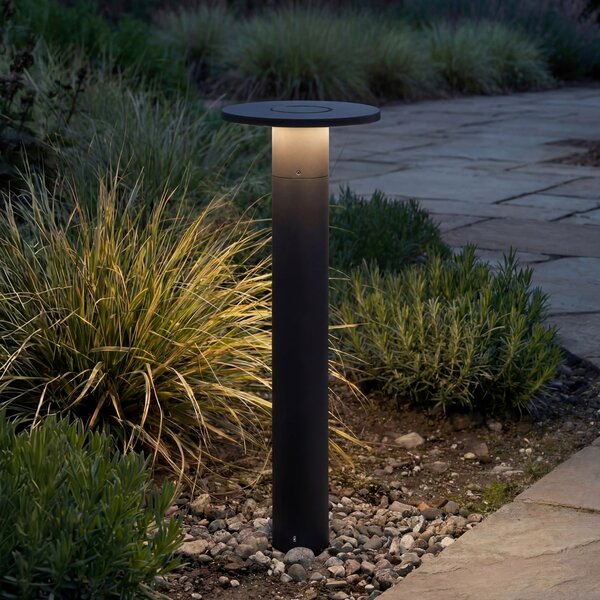 Arcchio LED svjetiljka za put Tovio, visina 65 cm, antracit, Crno, Aluminij