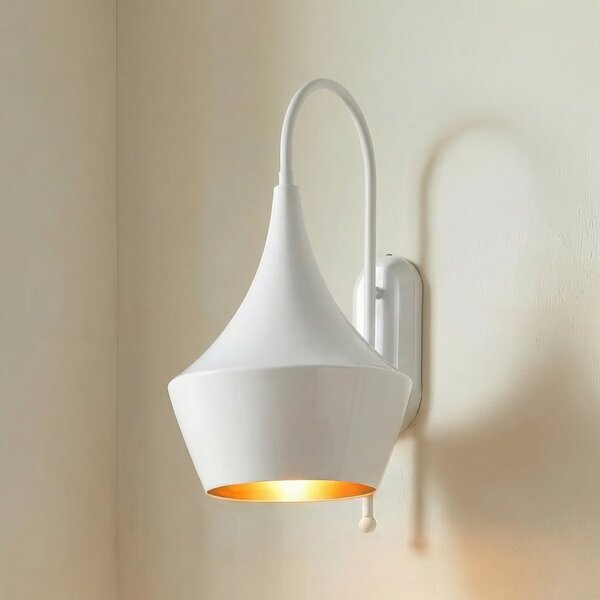 ROYALTECH Zidna lampa Olaf, bijela, metalna, visina 48 cm, prigušiva, Bijela, Dnevni boravak/blagovaonica, Metal