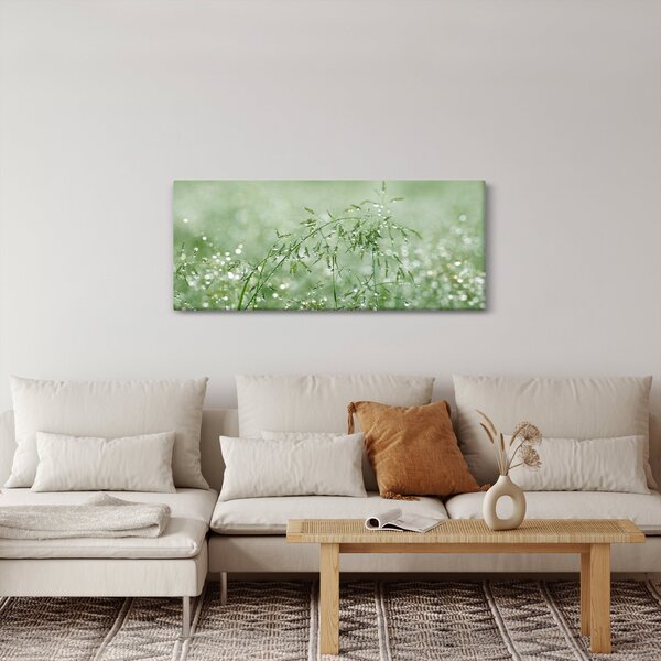 Slika - Jutarnja rosa na vlatima trave (120x50 cm)