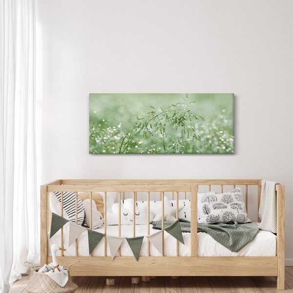Slika - Jutarnja rosa na vlatima trave (120x50 cm)