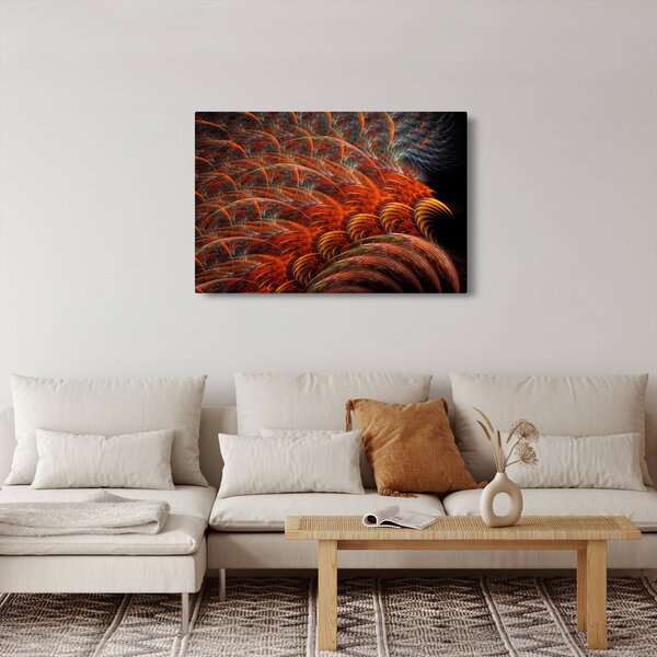Slika - Apstraktna imitacija perja (90x60 cm)