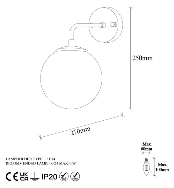Zidna lampa Viran - 10895