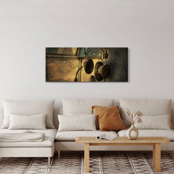 Slika - Vintage avionske slušalice (120x50 cm)