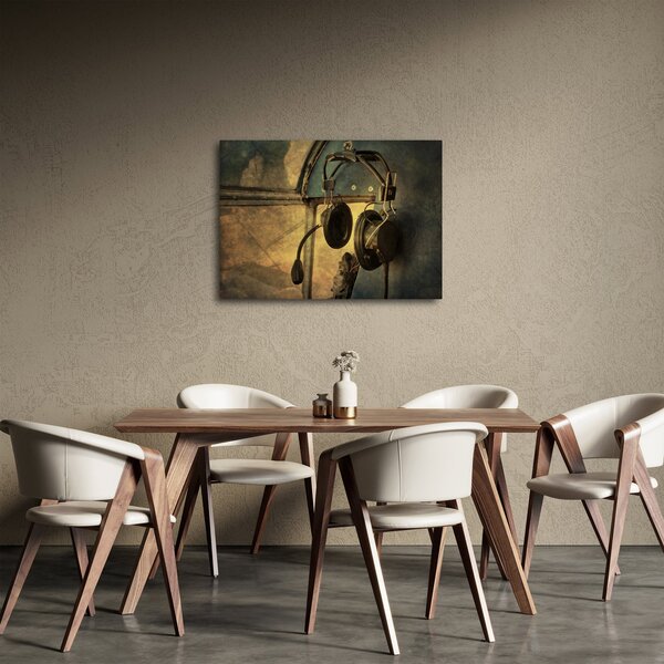 Slika - Vintage avionske slušalice (70x50 cm)