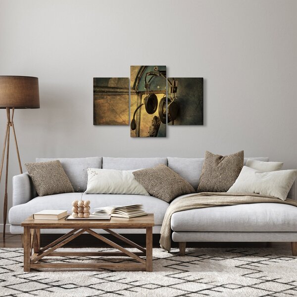 Slika - Vintage avionske slušalice (90x60 cm)
