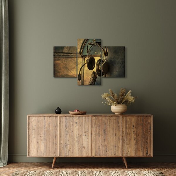 Slika - Vintage avionske slušalice (90x60 cm)