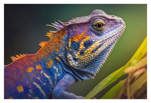 Slika - Obojena iguana (90x60 cm)