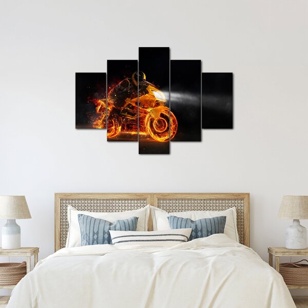 Slika - Motociklist s plamenom (150x105 cm)