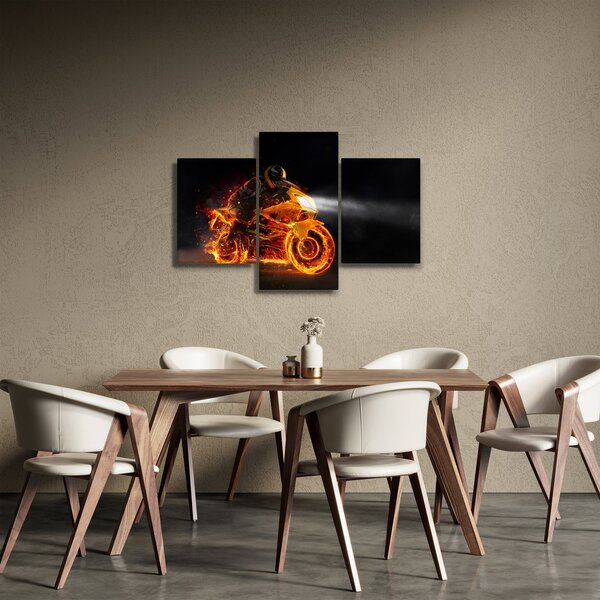 Slika - Motociklist s plamenom (90x60 cm)