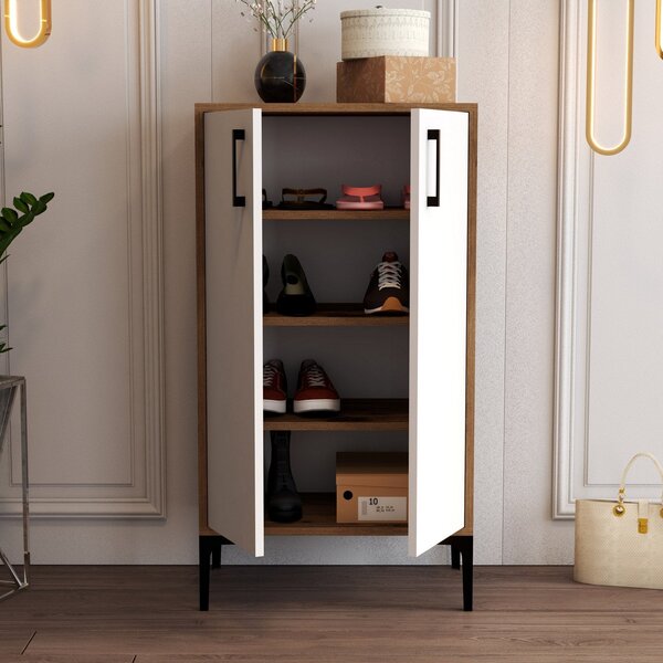 Ormar za obuću Prag - Walnut, White