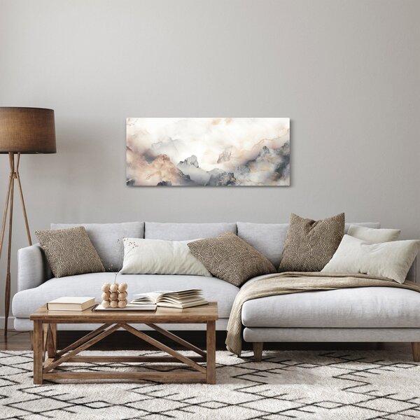 Slika - Planinska apstrakcija s mramornom teksturom (120x50 cm)
