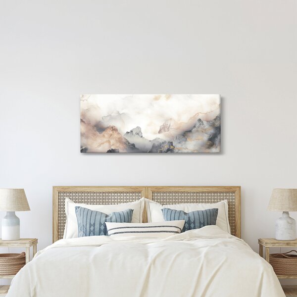 Slika - Planinska apstrakcija s mramornom teksturom (120x50 cm)