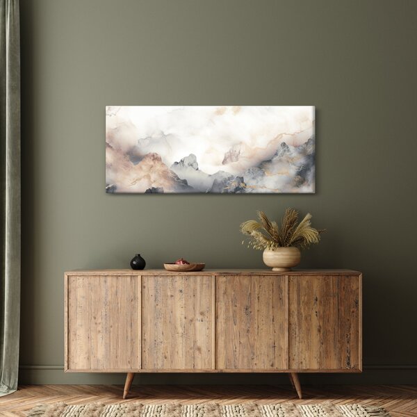 Slika - Planinska apstrakcija s mramornom teksturom (120x50 cm)