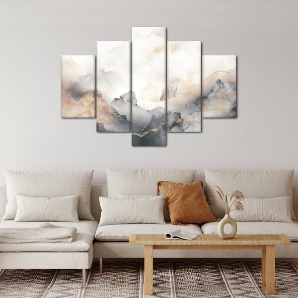 Slika - Planinska apstrakcija s mramornom teksturom (150x105 cm)