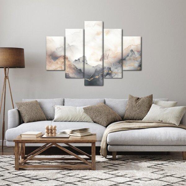Slika - Planinska apstrakcija s mramornom teksturom (150x105 cm)