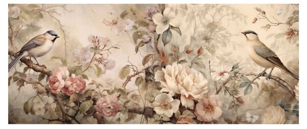 Slika - Vintage slika ptica (120x50 cm)