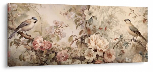 Slika - Vintage slika ptica (120x50 cm)
