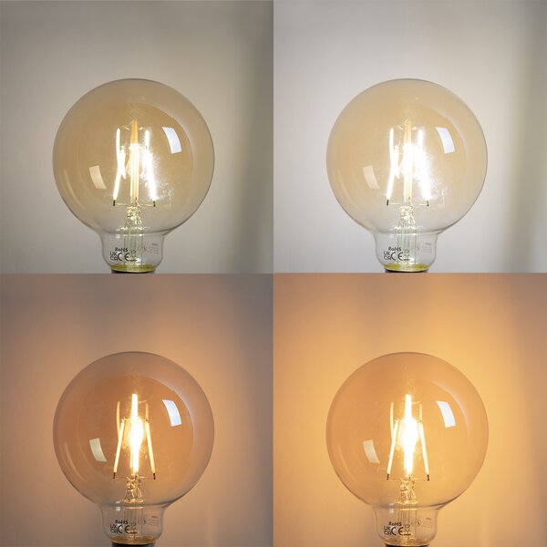 Set od 5 E27 prigušivih LED žarulja G95 4,9W 320 lm 2500K