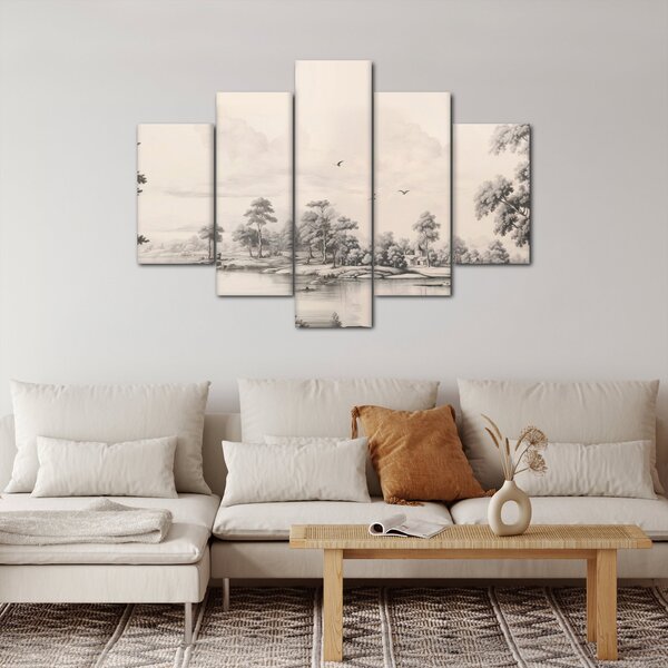Slika - Vintage pejzažni crtež (150x105 cm)