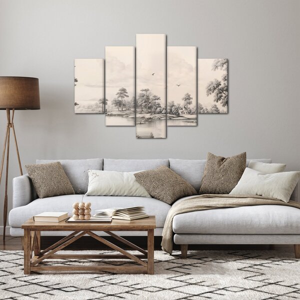 Slika - Vintage pejzažni crtež (150x105 cm)