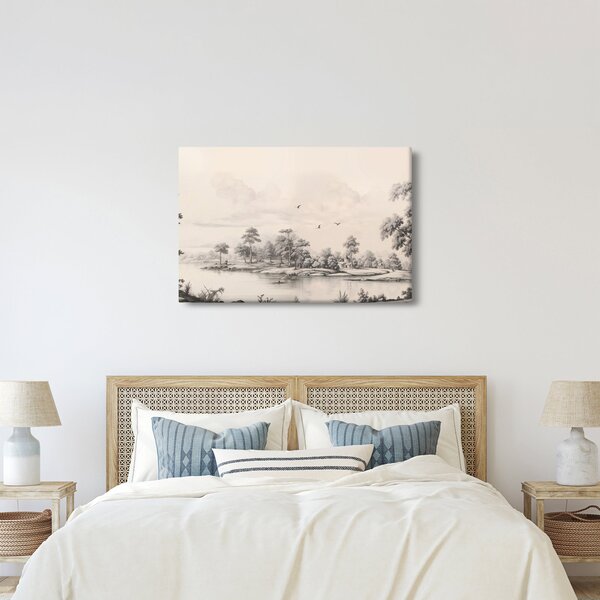 Slika - Vintage pejzažni crtež (90x60 cm)