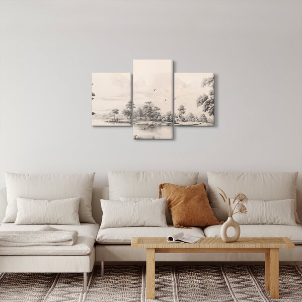 Slika - Vintage pejzažni crtež (90x60 cm)