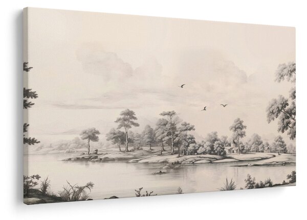 Slika - Vintage pejzažni crtež (90x60 cm)