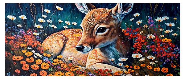 Slika - Naslikani jelen (120x50 cm)