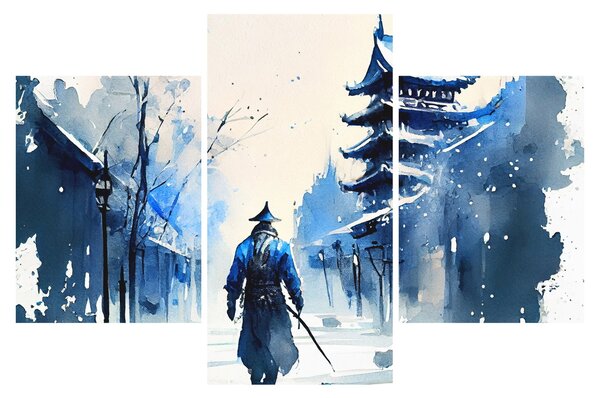 Slika - Samuraj, akvarel (90x60 cm)